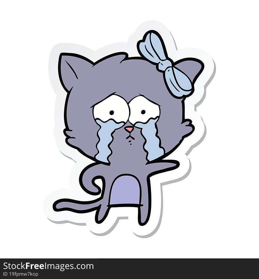 sticker of a cartoon cat