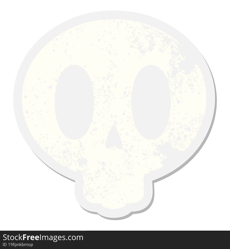 cartoon spooky skull grunge sticker