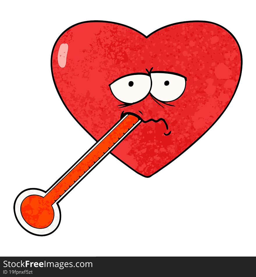 cartoon love sick heart. cartoon love sick heart