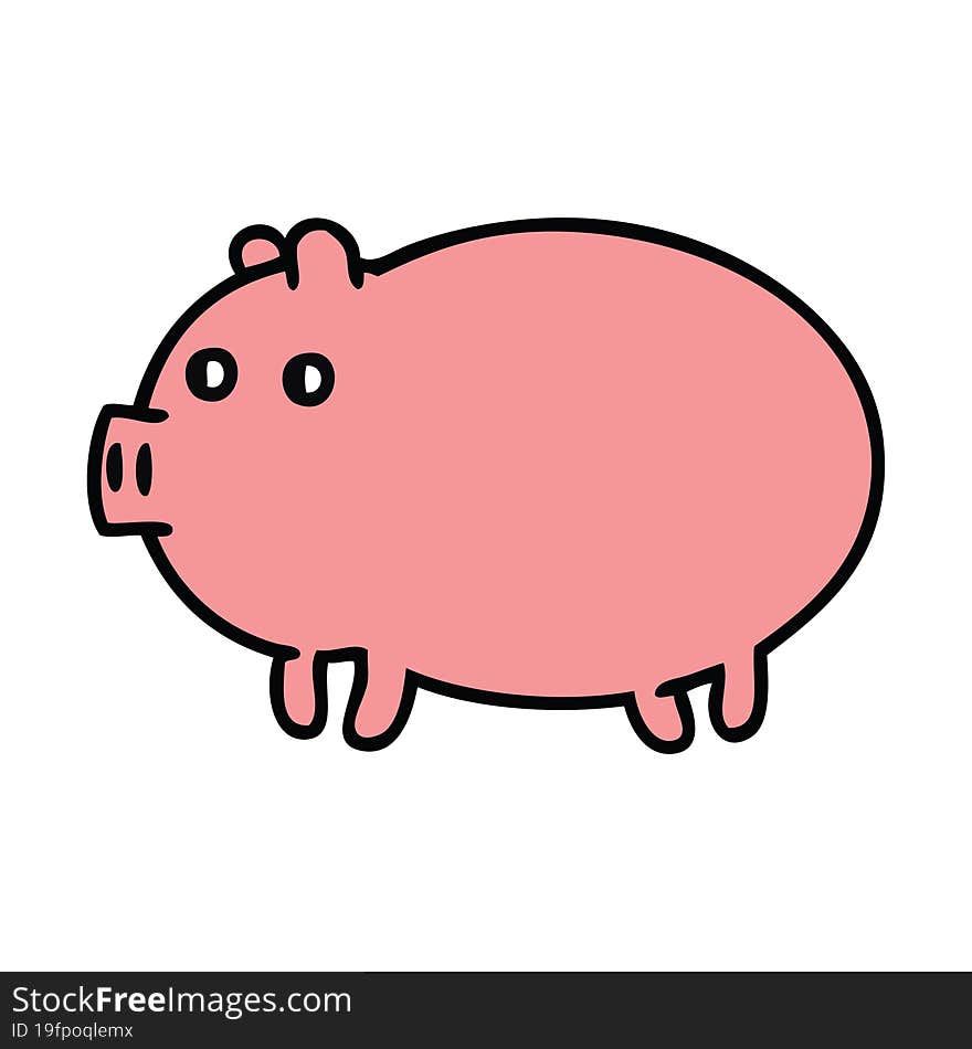 cute cartoon of a fat pig. cute cartoon of a fat pig