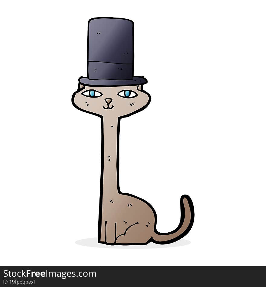 cartoon cat wearing top hat. cartoon cat wearing top hat