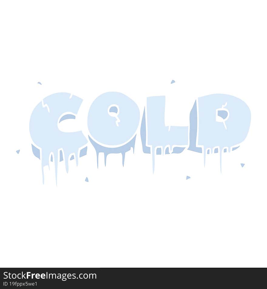 flat color illustration of cold text symbol. flat color illustration of cold text symbol