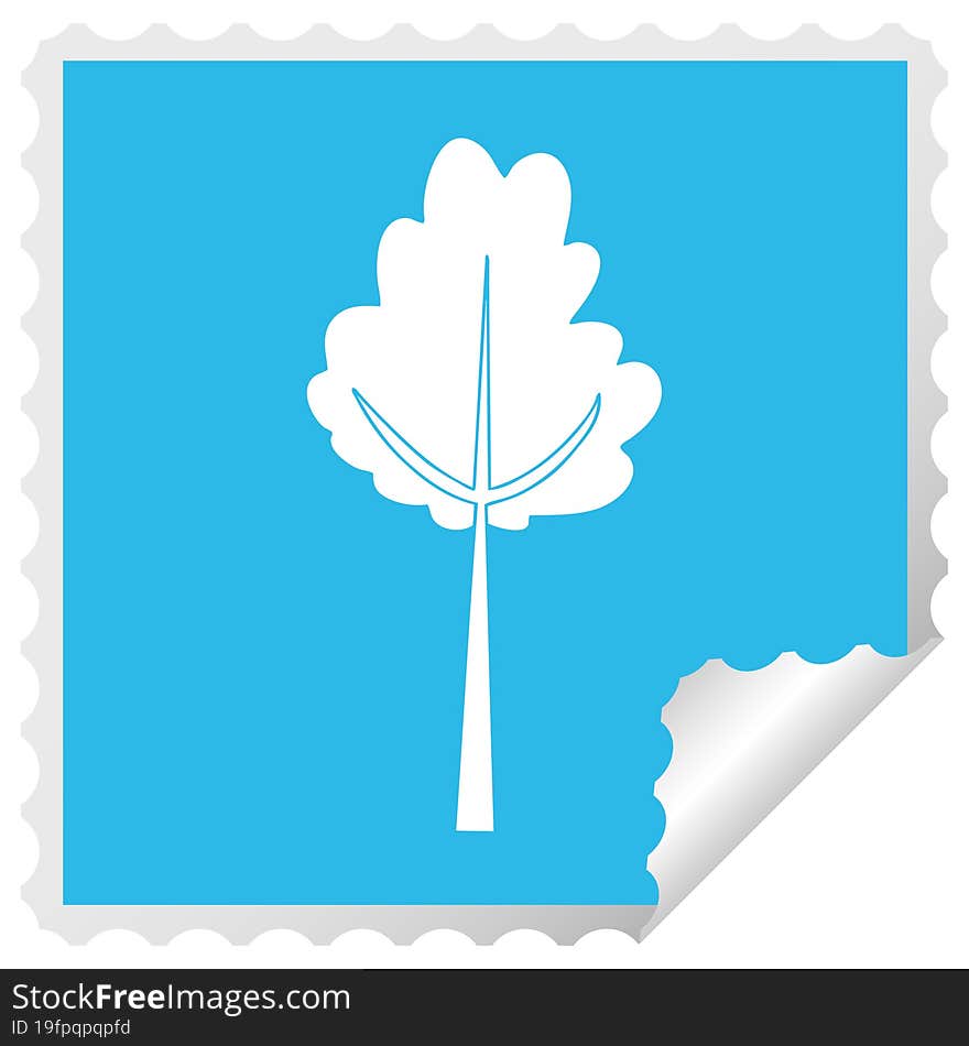 Quirky Square Peeling Sticker Cartoon Tree