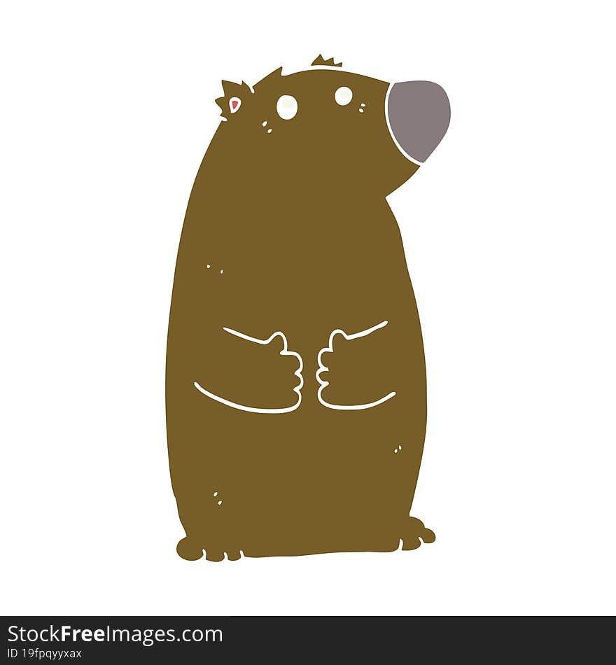 Flat Color Style Cartoon Bear