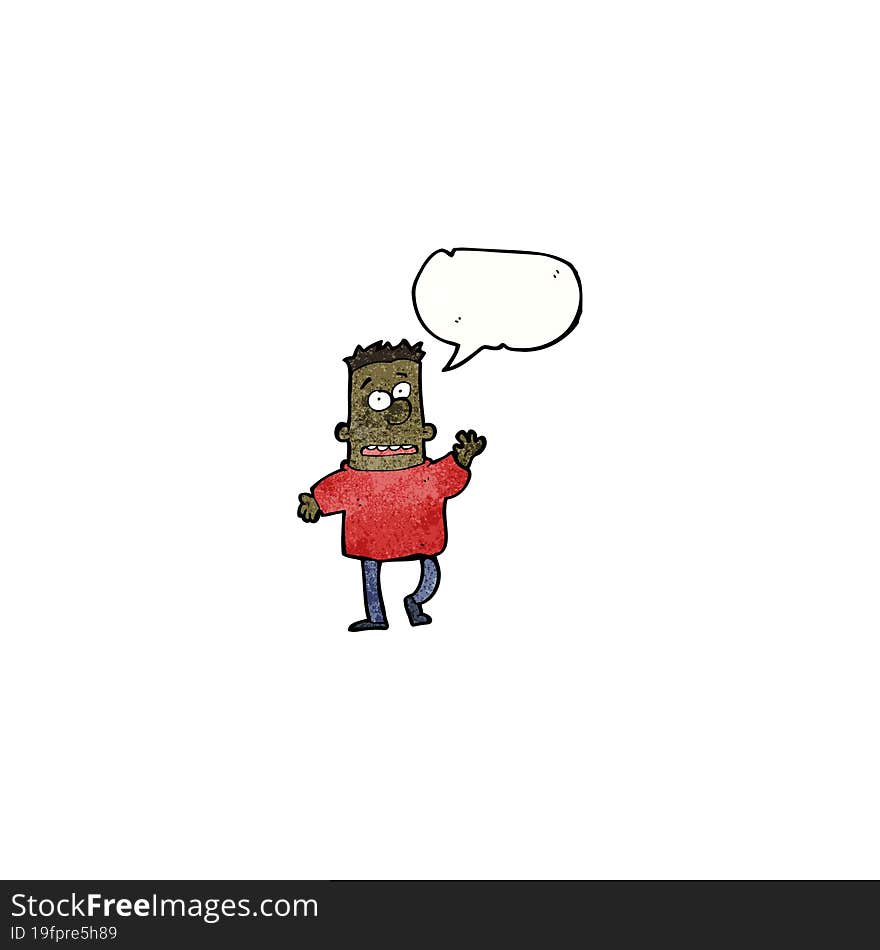 cartoon nervous man asking question