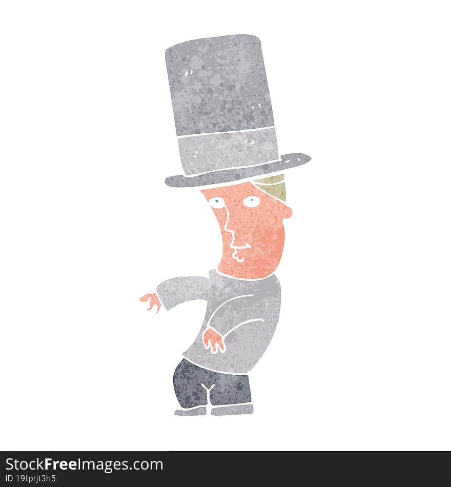 cartoon man wearing top hat