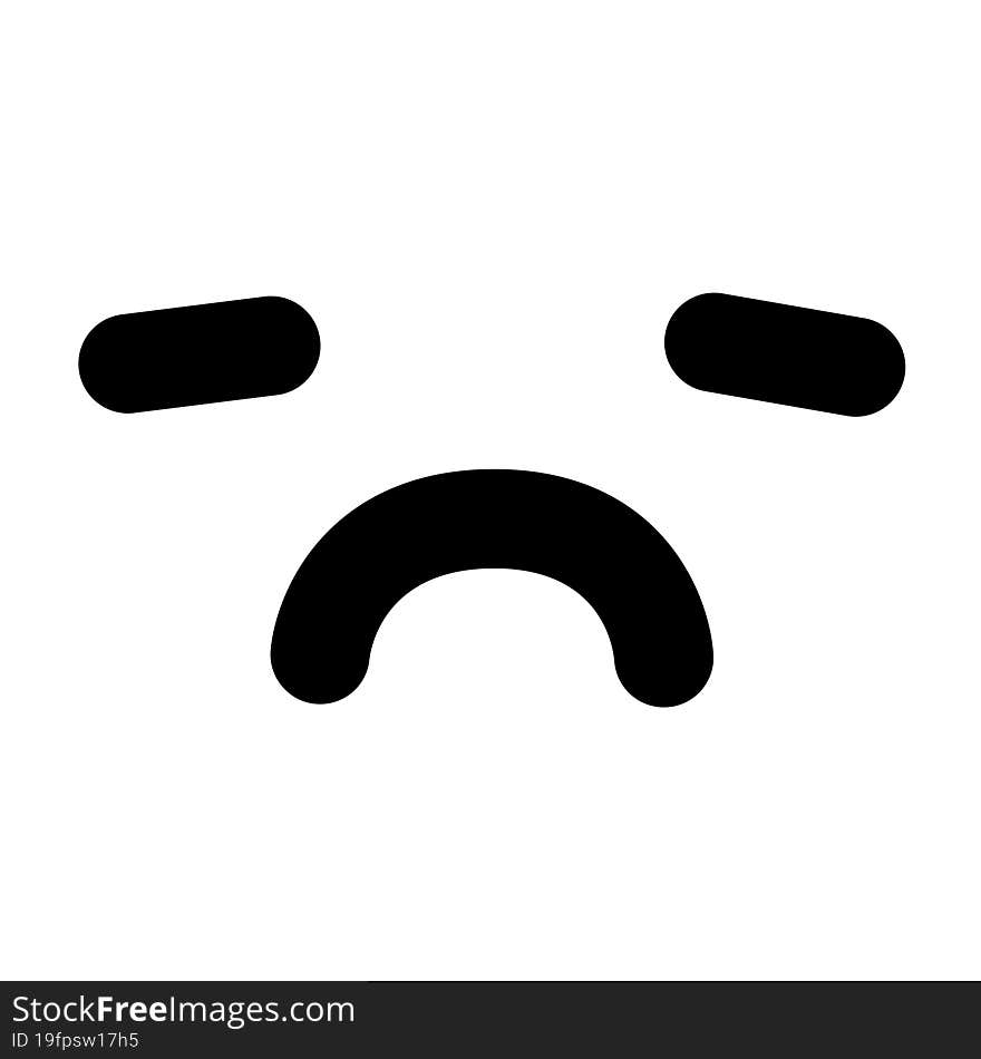 simple unhappy face icon