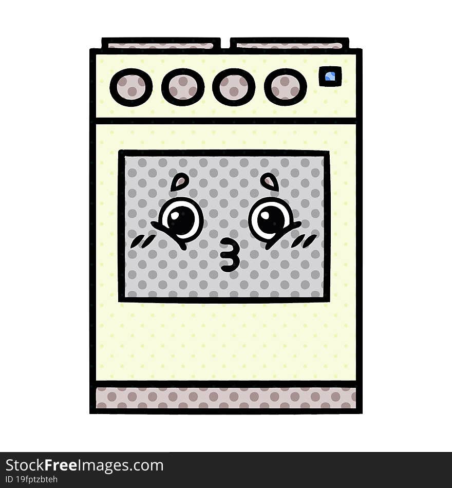 comic book style cartoon kitchen oven