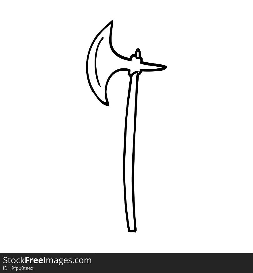 Line Drawing Cartoon Medieval Axe