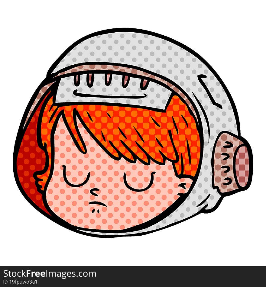 cartoon astronaut face. cartoon astronaut face