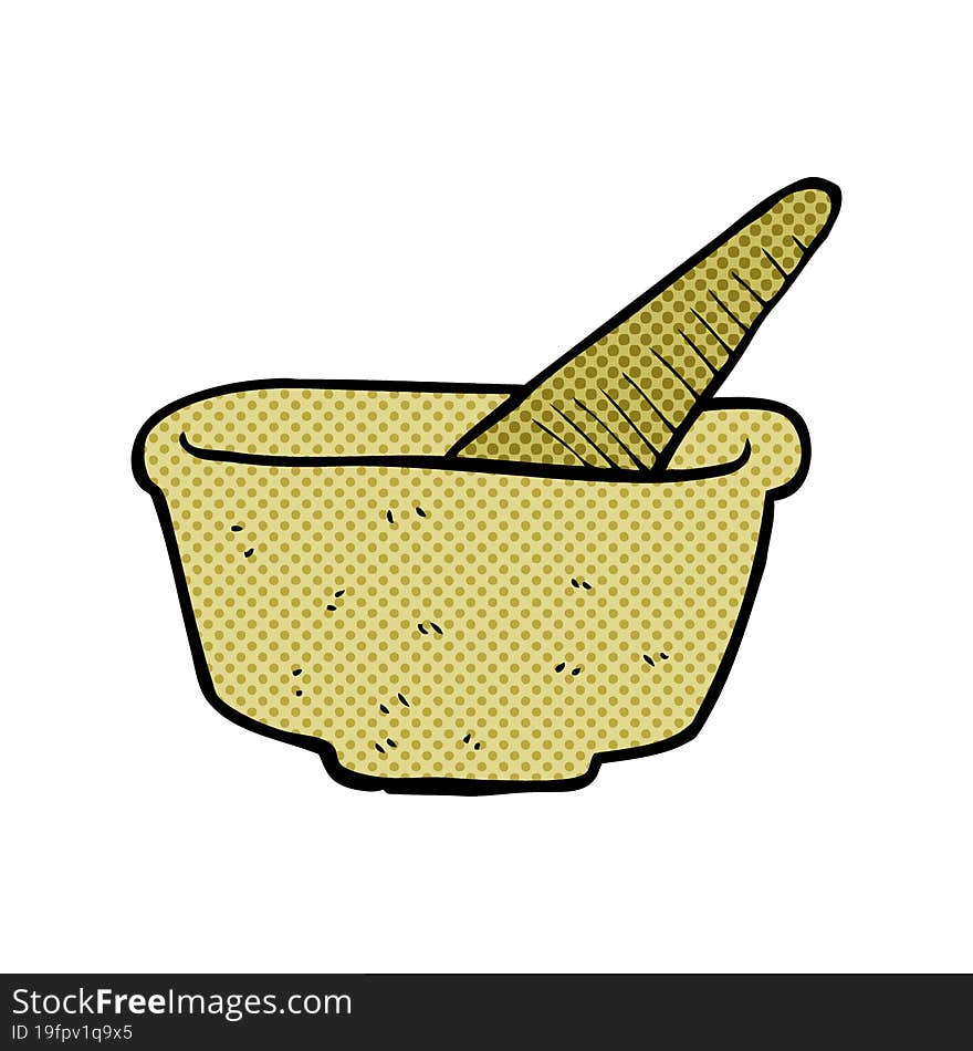 cartoon pestle and mortar