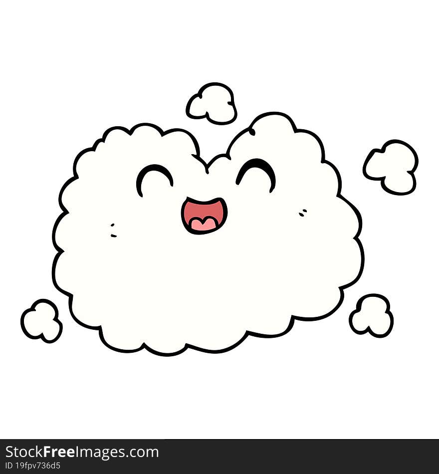 cartoon happy smoke cloud