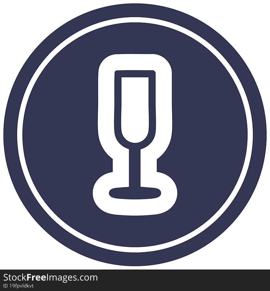 Champagne Flute Circular Icon