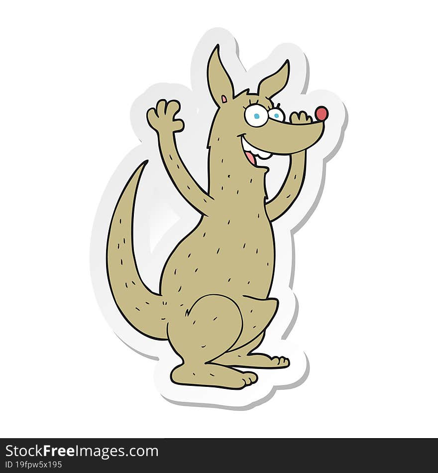 sticker of a cartoon kangaroo