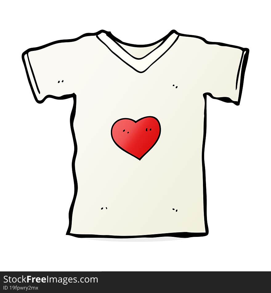 cartoon t shirt with love heart