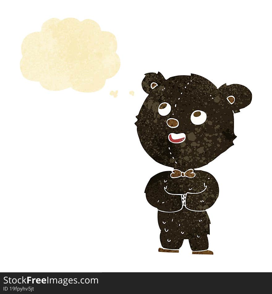 cartoon cute teddy bear with thought bubble