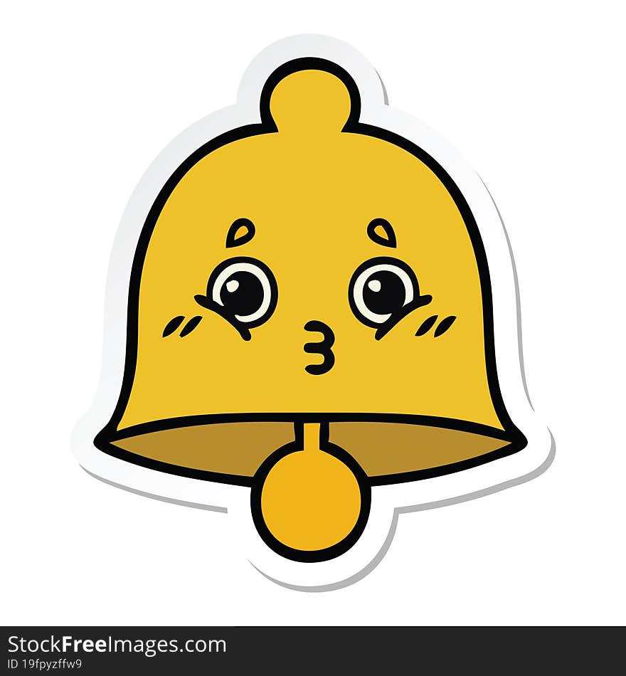 sticker of a cute cartoon bell