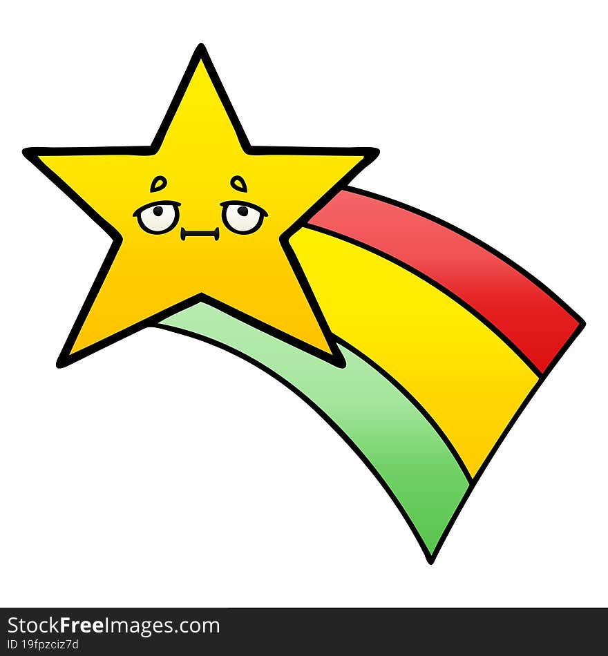 Gradient Shaded Cartoon Shooting Rainbow Star