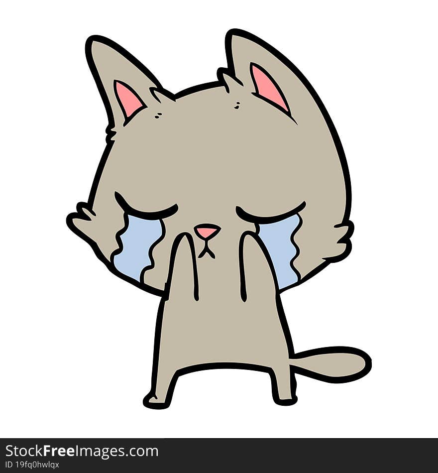 crying cartoon cat. crying cartoon cat