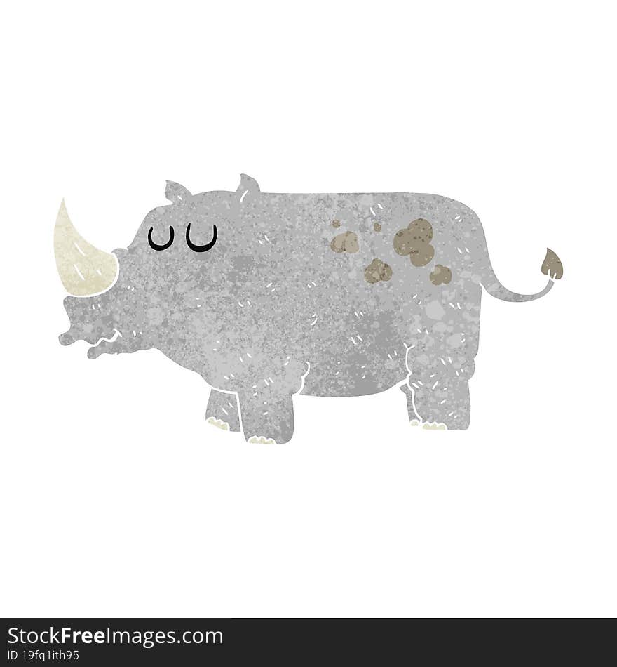 retro cartoon rhino