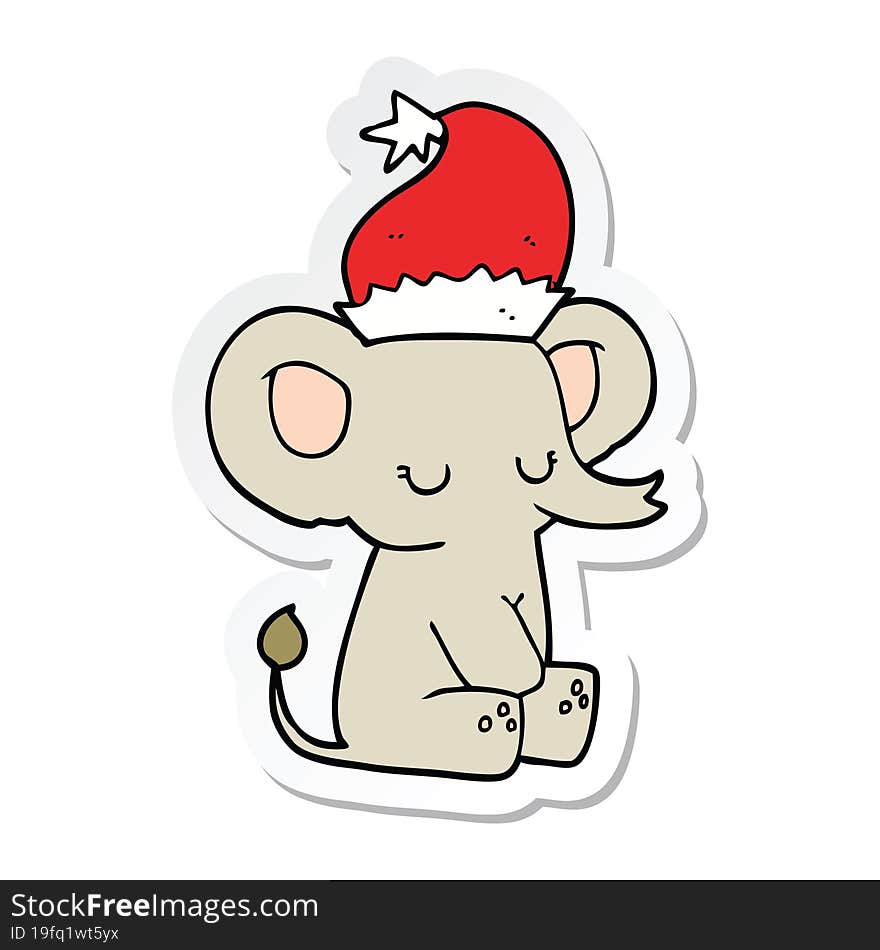 sticker of a cute christmas elephant