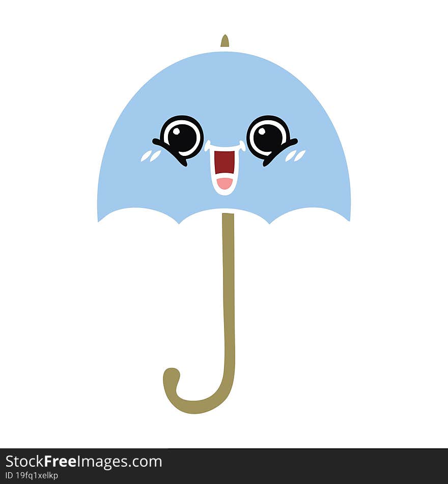 Flat Color Retro Cartoon Umbrella