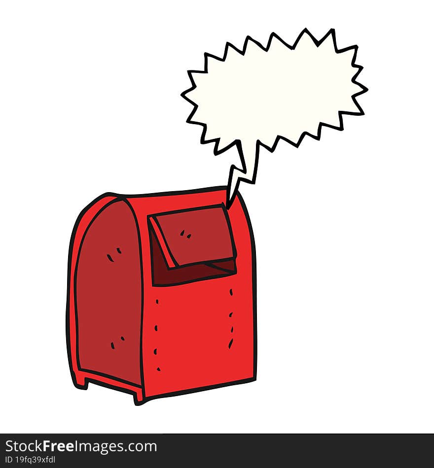 speech bubble cartoon mailbox