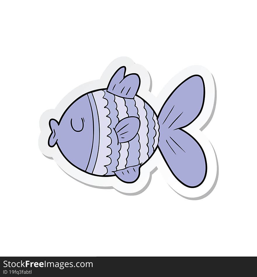 Sticker Of A Cartoon Fish