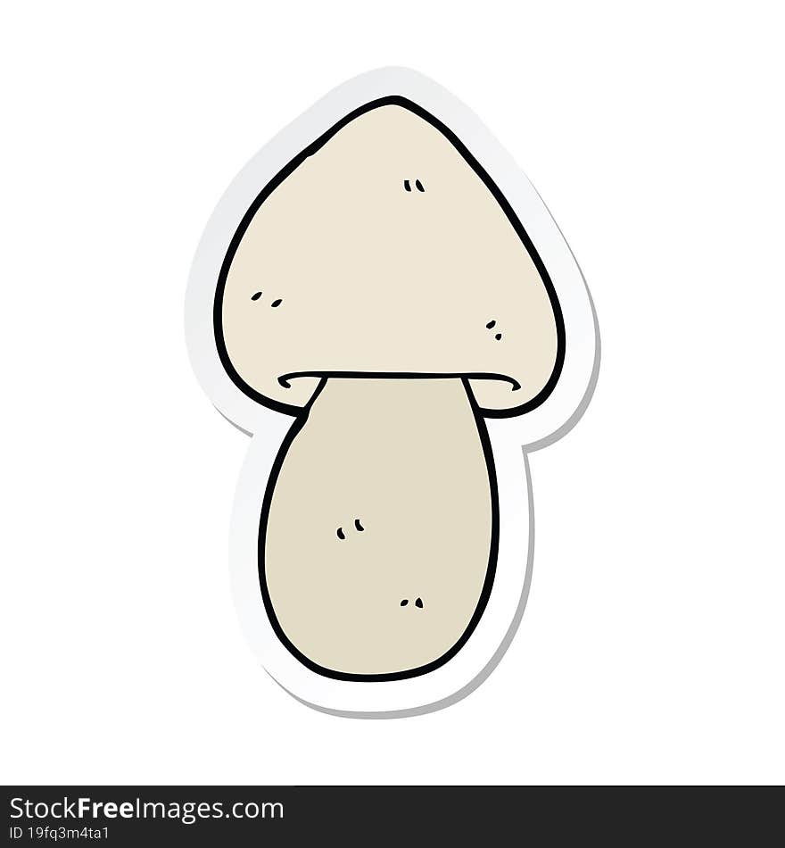 sticker of a cartoon mushroom