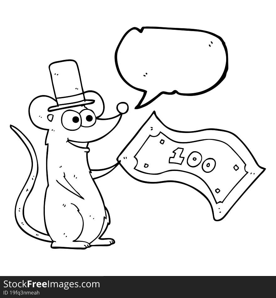 freehand drawn speech bubble cartoon rich mouse