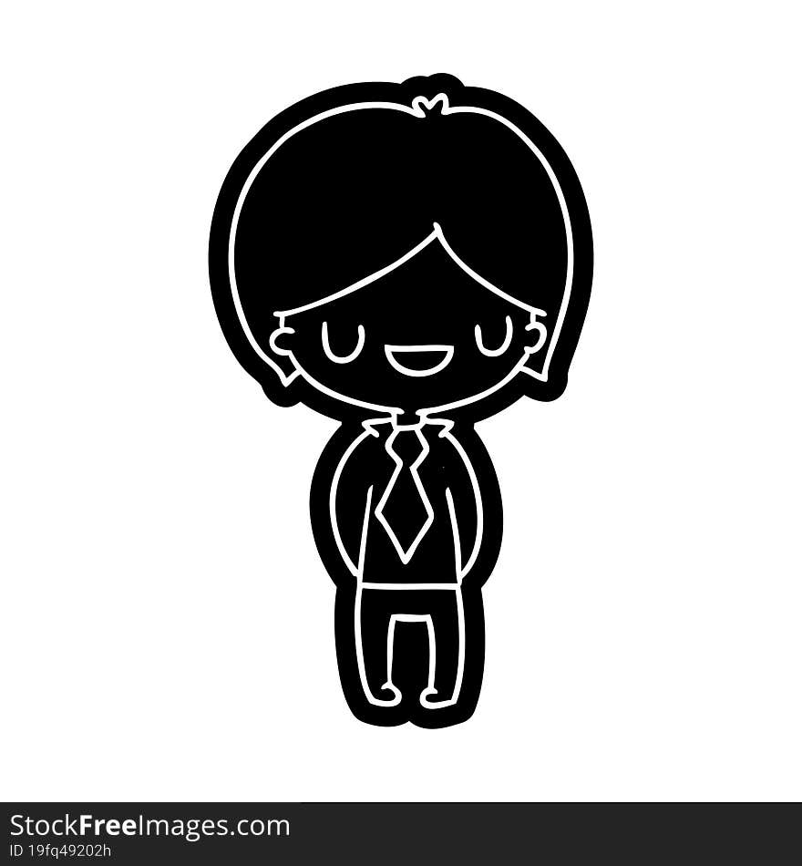 cartoon icon of a kawaii cute boy