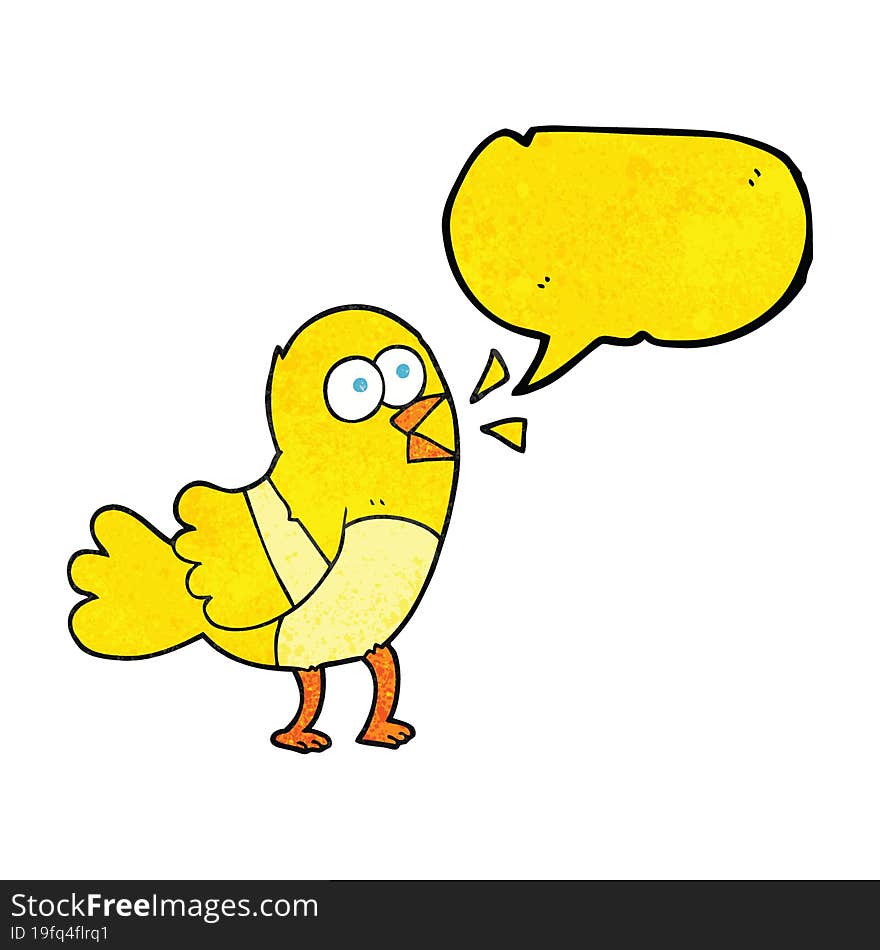 Speech Bubble Textured Cartoon Bird