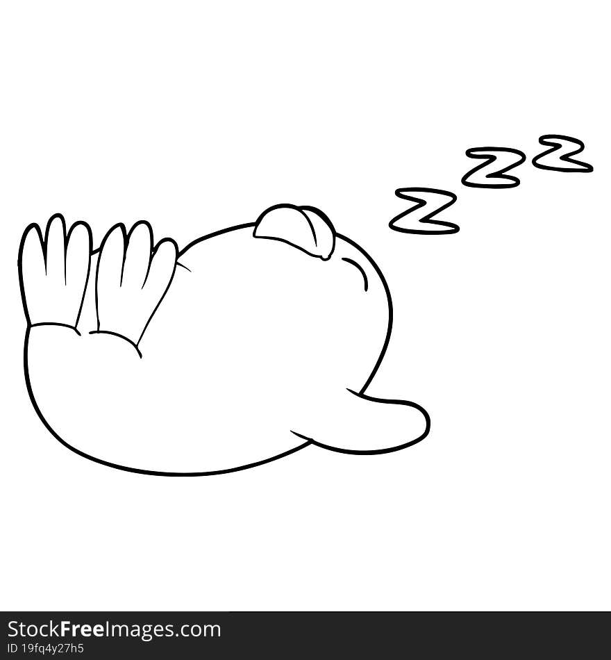 cartoon sleeping penguin. cartoon sleeping penguin