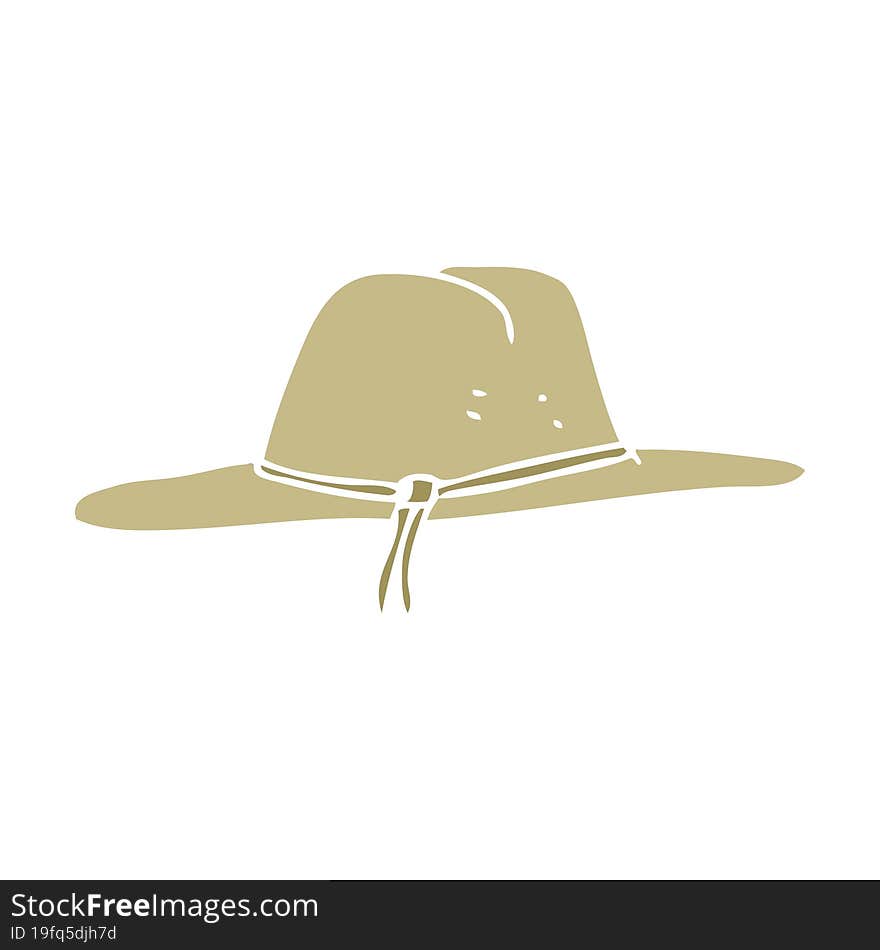 Flat Color Illustration Of A Cartoon Hat