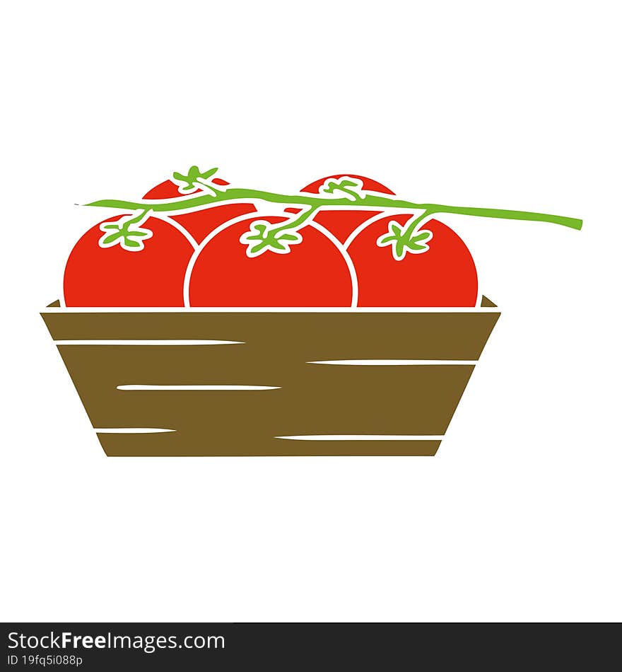 Cartoon Doodle Of A Box Of Tomatoes