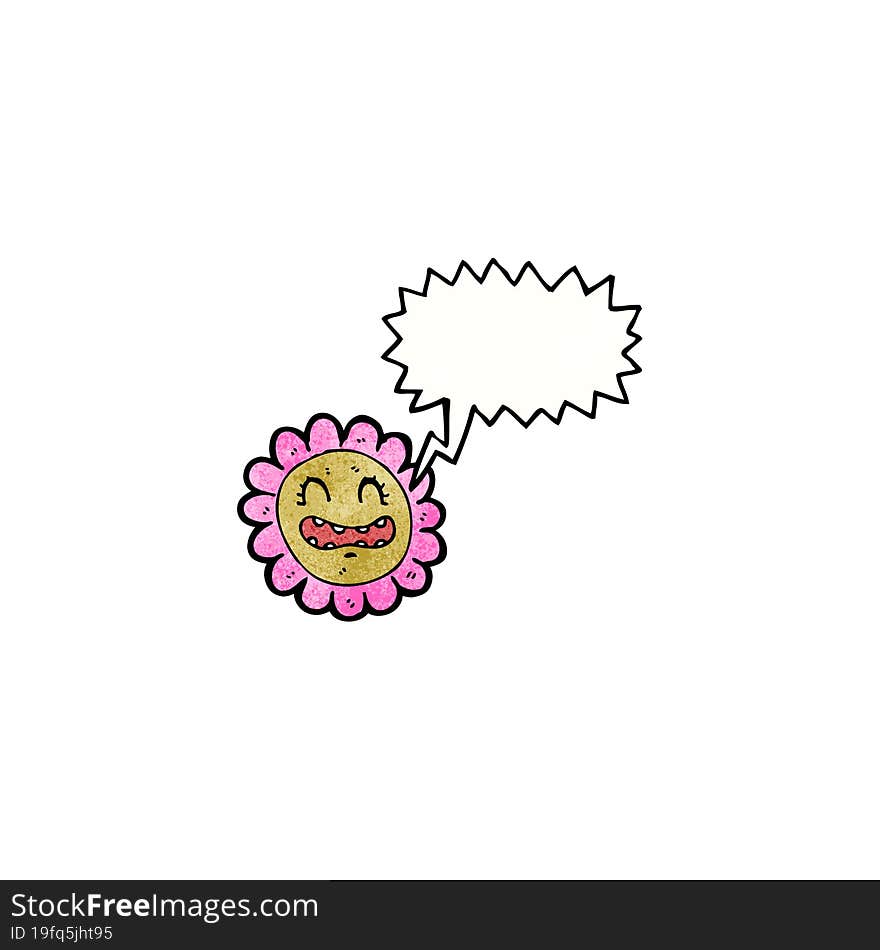 cartoon flower with speech bubble