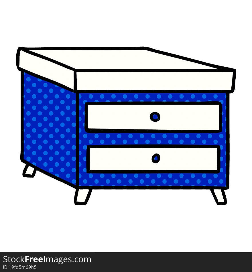 cartoon doodle of a bedside table