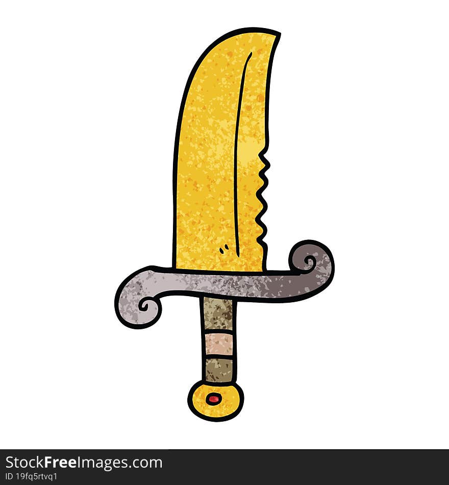 cartoon doodle jeweled sword