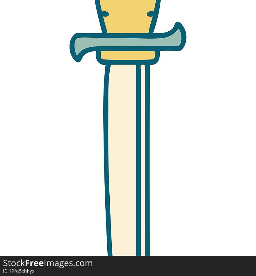 iconic tattoo style image of a dagger. iconic tattoo style image of a dagger