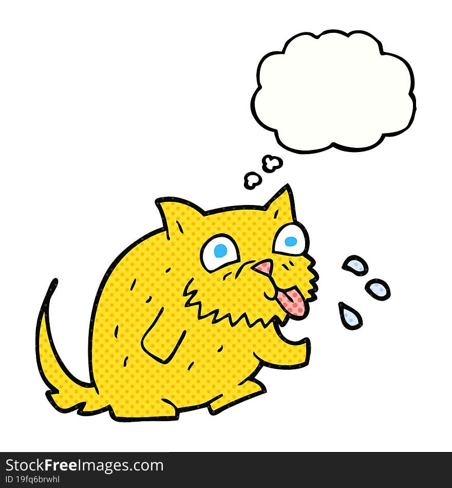 thought bubble cartoon cat blowing raspberry