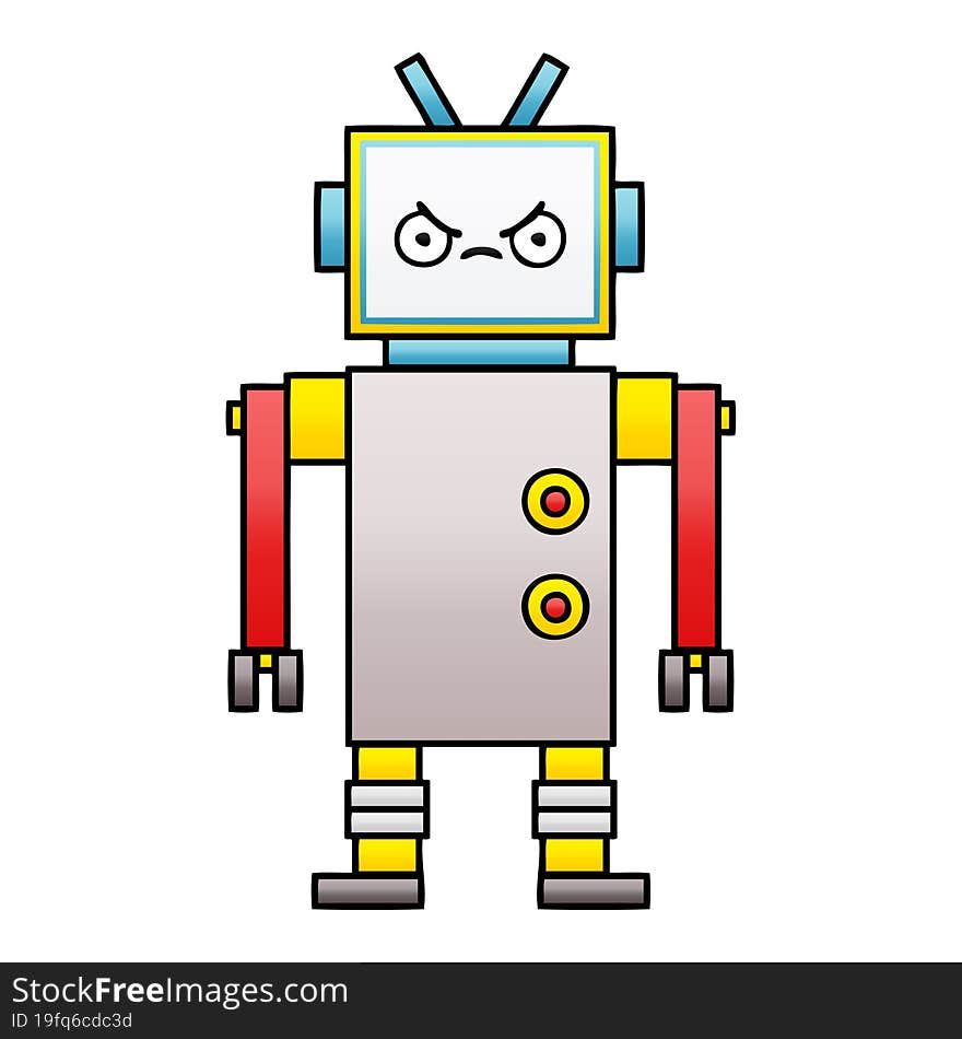 Gradient Shaded Cartoon Robot