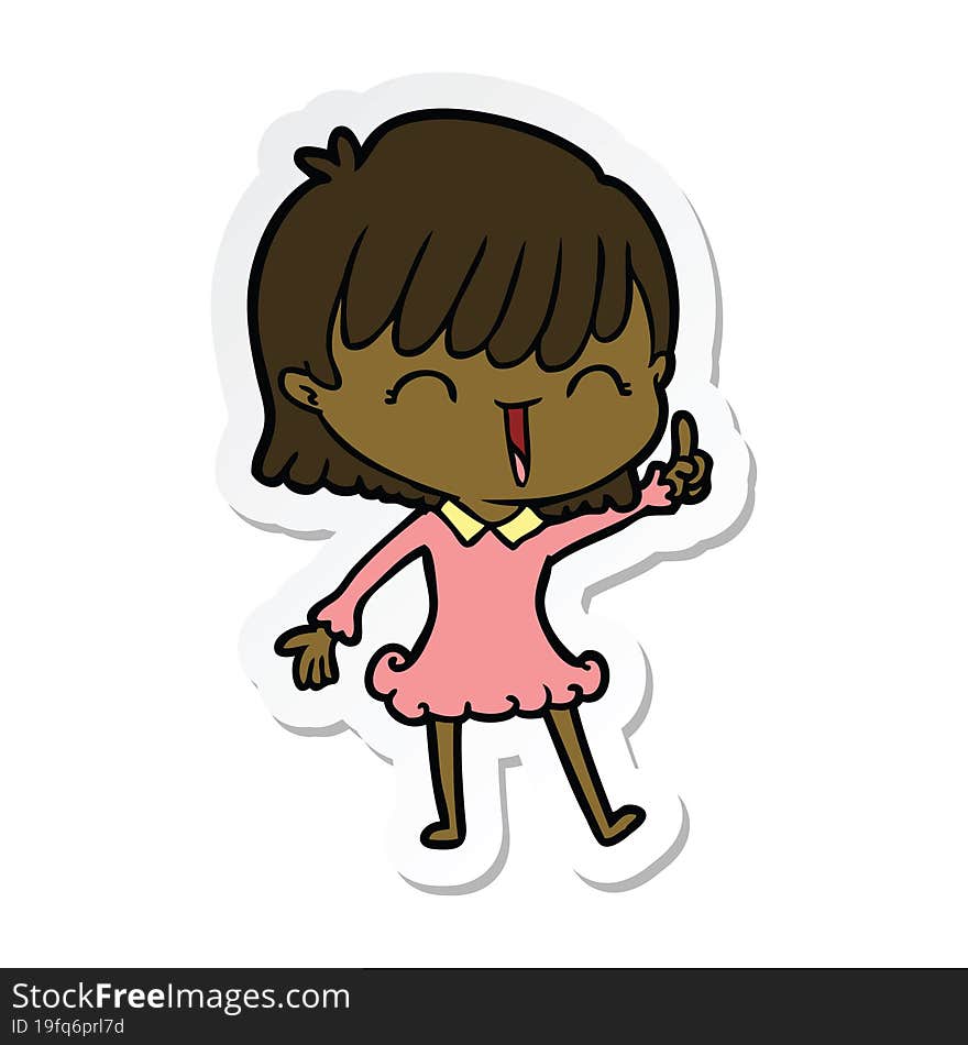 sticker of a cartoon woman