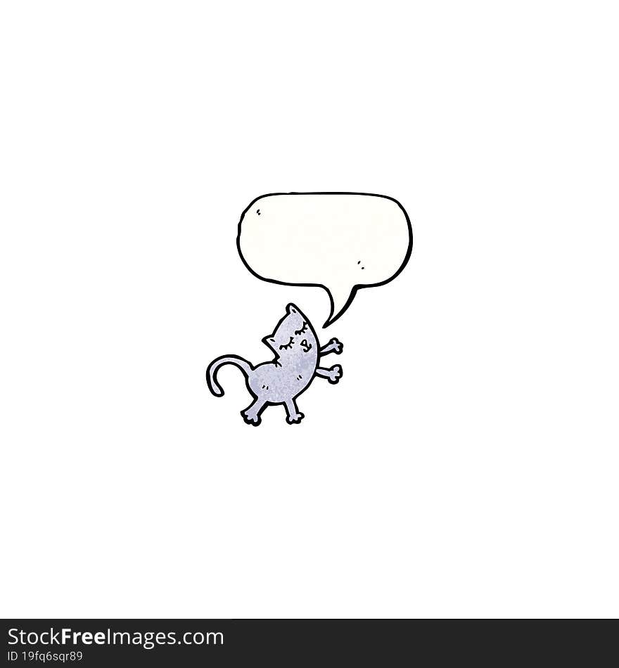 funny cartoon cat with speech bubble