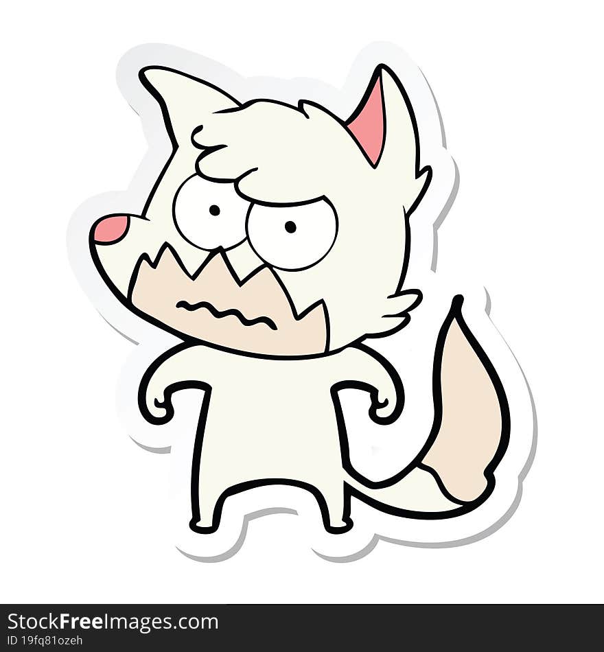 sticker of a cartoon annoyed fox