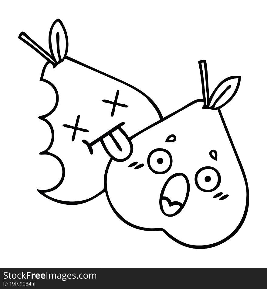 line drawing cartoon pears