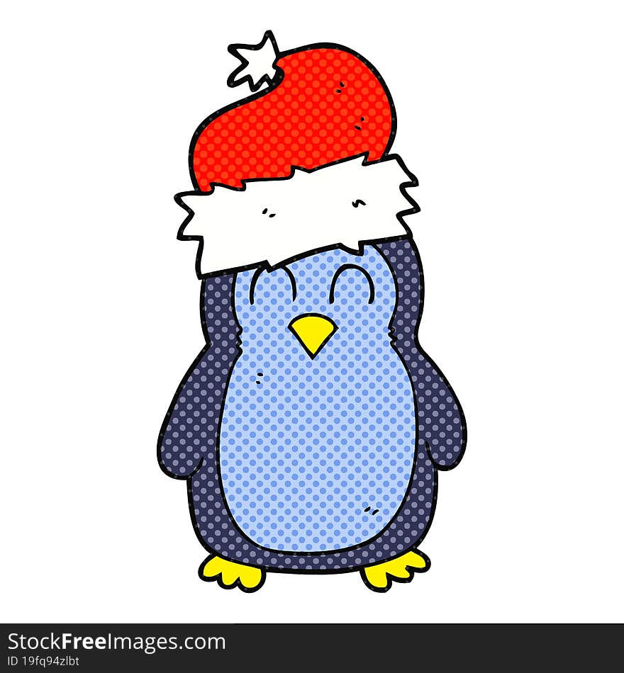 freehand drawn cartoon penguin