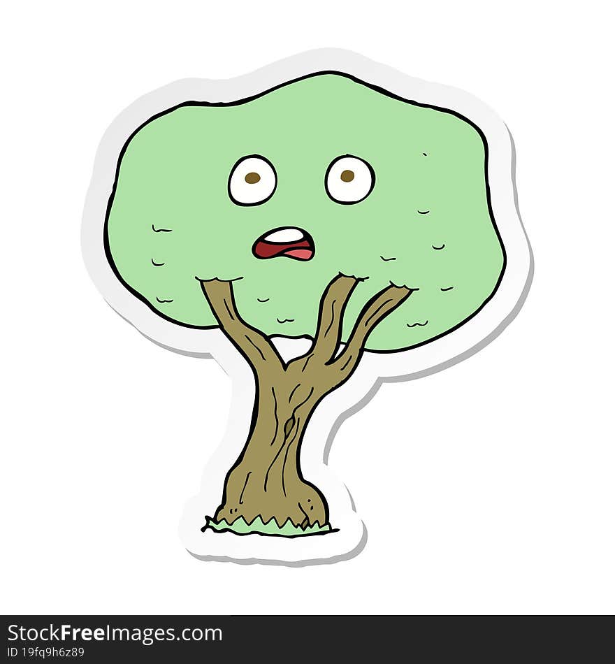 sticker of a cartoon tree