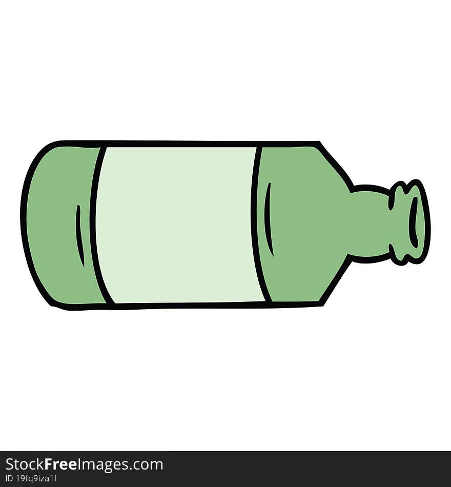 Cartoon Doodle Of An Old Glass Bottle