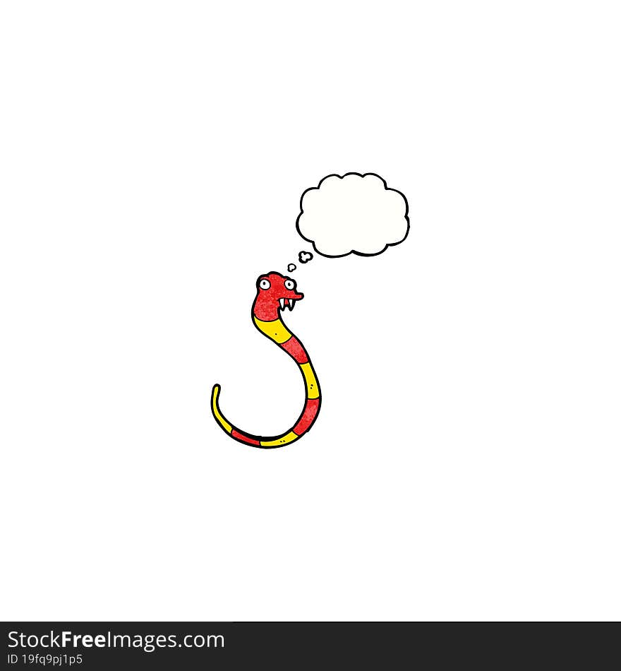 Cartoon Snake With Thought Bubble