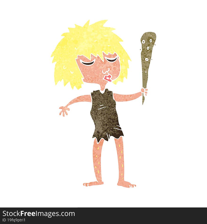 cartoon cave woman